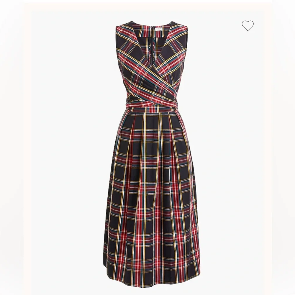 J. Crew Multicolor Plaid Midi Dress